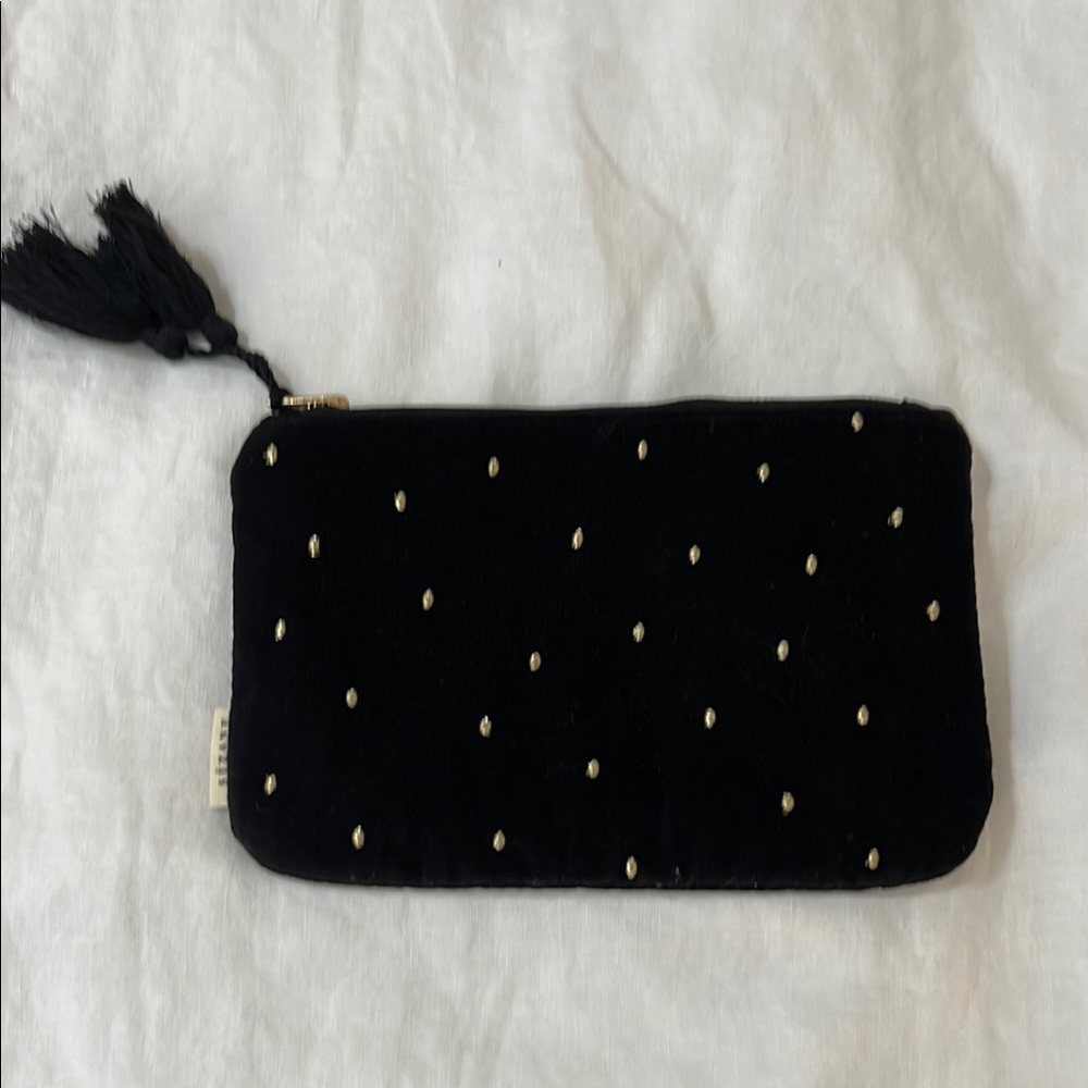 Sezane black velvet pouch